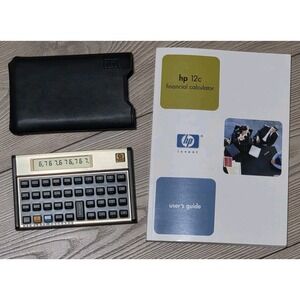 Pristine Condition HP 12C Financial Calculator w Case and Manual Gold Tested